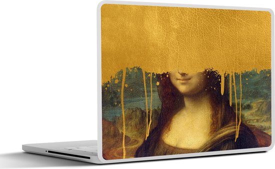 Autocollant pour ordinateur portable – 10,1 pouces – Mona Lisa – Or – Da Vinci – 25x18cm – Autocollants pour ordinateur portable – Peau pour ordinateur portable – Couverture