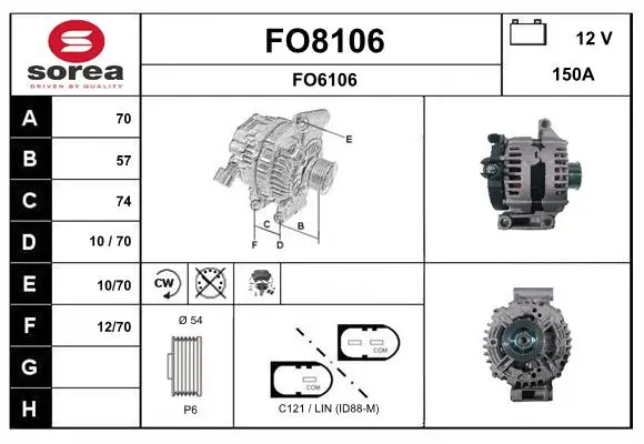 Alternateur SNRA FO8106