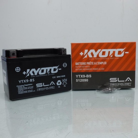Batterie SLA Kyoto pour Moto Cagiva 1000 Raptor V-Raptor 2000 à 2006 YTX9-BS SLA / 12V 8Ah Neuf