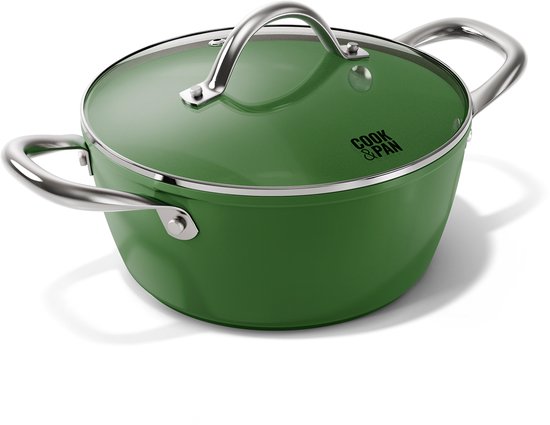 BY C&P – Go Green Marmite avec couvercle 20 cm – Induction – Sans PFAS – Passe au lave-vaisselle