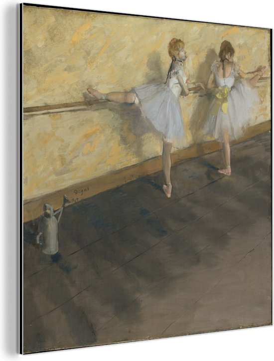 Danseurs pratiquant à la barre – Peinture d&rsquo; Edgar Degas Aluminium 90×90 cm – Tirage photo sur Aluminium (décoration murale en métal)