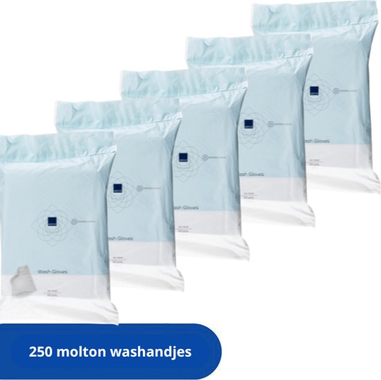 Débarbouillettes jetables ABENA Molton – 250 pièces – Fabriquées dans un matériau doux, fin et résistant de haute qualité – Hygiéniques – À usage unique – Insert pour les mains généreux – Perfect pour les Bébé en route