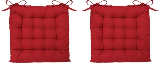 Coussin de chaise de jardin Atmosphera – 2x – rouge – coton – 38 x 6 cm – coussin de siège