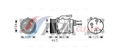 Compresseur, climatisation AVA COOLING VNAK303