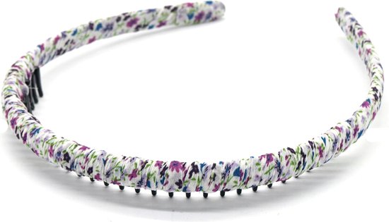 Bandeau avec Diadème Tissu – Fleurs Wit