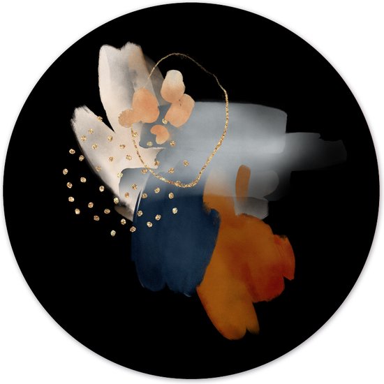 Cercle mural abstrait noir Ø 140 cm / Forex