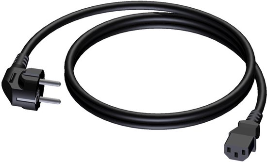Câble d&rsquo;appareil Procab avec fiche droite C13 et fiche coudée – 3x 1,50 mm / noir – 1 mètre