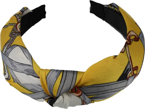 Bandeau Diadème Noeud Fashionista Motif Jaune