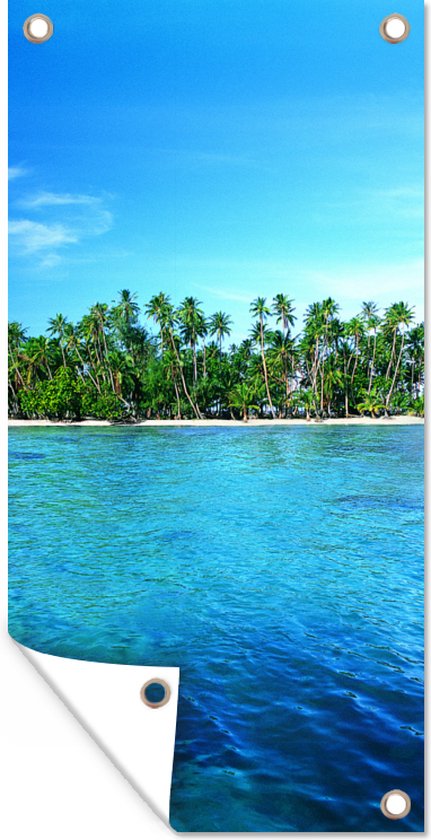 Décoration murale extérieure Ile – Tropical – Mer – 80×160 cm – Toile de jardin – Poster extérieur