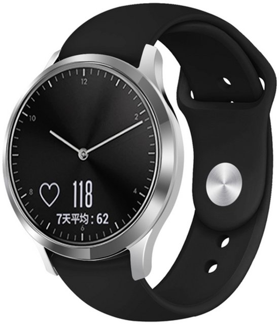 Bracelet de montre connectée By Qubix 18 mm – Compatible avec Garmin Venu 4 – 41 mm – Bracelet sport – Taille L – Zwart – Compatible avec Garmin