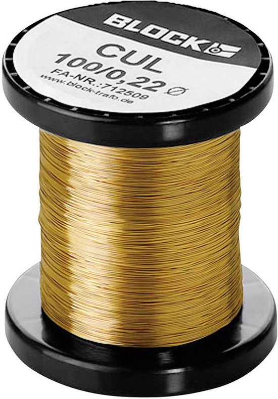 BLOCK Fil de cuivre laqué Diamètre extérieur (excl. vernis d&rsquo;isolation): 0.50 mm 54 m 0.10 kg