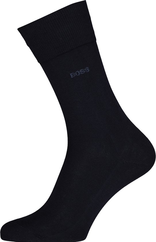 BOSS George uni (lot de 1) – chaussettes homme coton – bleu foncé