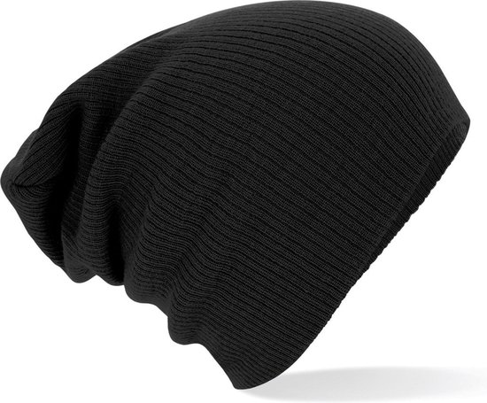 Bonnet d&rsquo;hiver unisexe Beechfield Slouch (Zwart)
