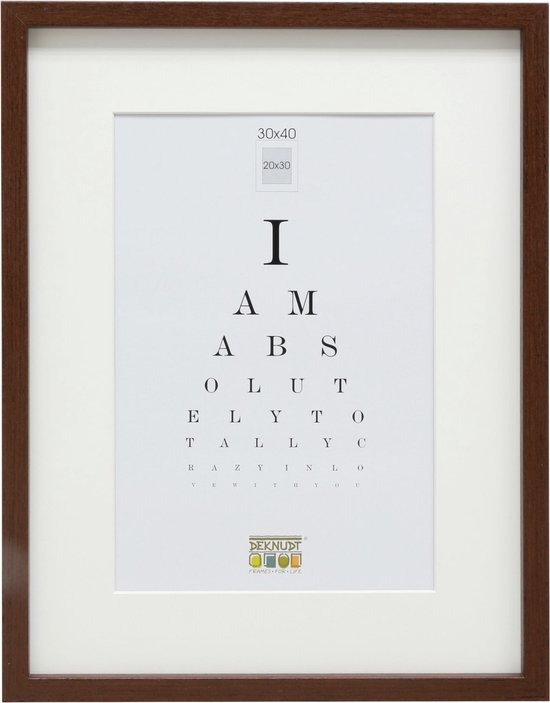 Deknudt Frames S40AH4 P1 30x40cm Cadre photo marron avec support blanc pour photo 20x30cm