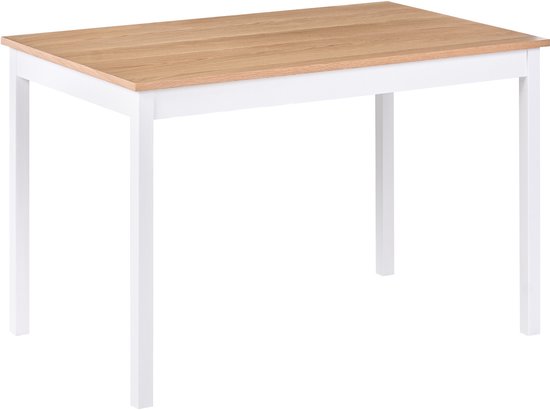 Beliani Houston – Table à manger – Bois – Blanc – 120x75x74