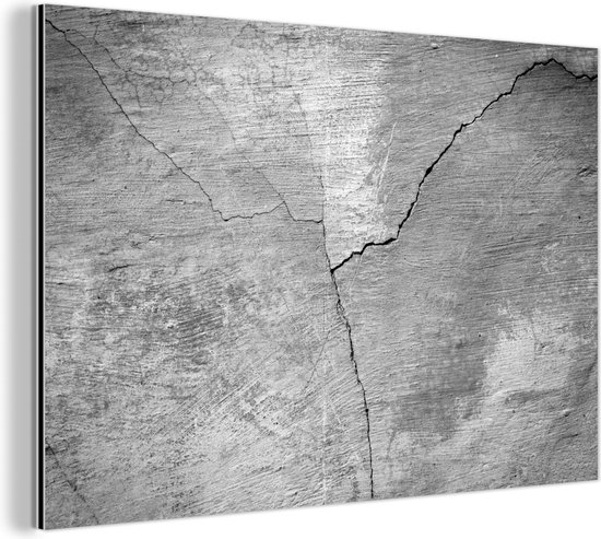 Décoration murale Métal – Aluminium Peinture Industrielle – Béton – Industriel – Grijs – Wit – Vintage – 60×40 cm – Dibond – Photo sur aluminium – Décoration murale industrielle – Pour le salon/chambre