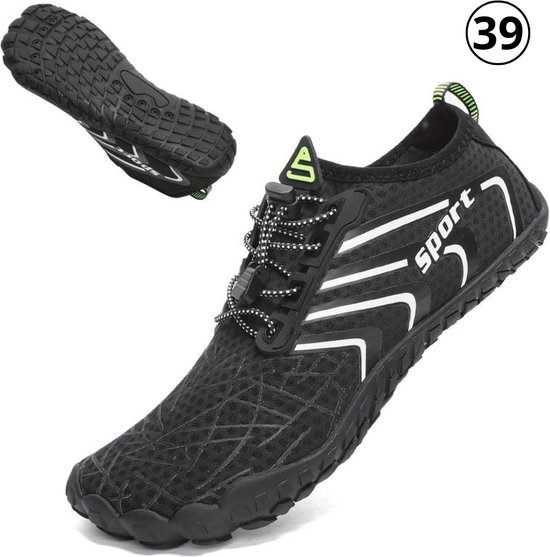 Bovista Chaussures aquatiques pour Enfants et Adultes – Chaussures Aqua – Chaussures aquatiques – Chaussures de natation – Chaussures pour femmes de cours de natation – Zwart et Wit – Taille 39