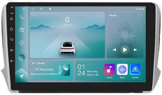 Autoradio avec Bluetooth – Carplay – Pour Peugeot 2008 et 208 (2014-2018) – Compatible avec Apple et Android – Stéréo – Navigation – Système de navigation automobile – 1 Go 32 Go