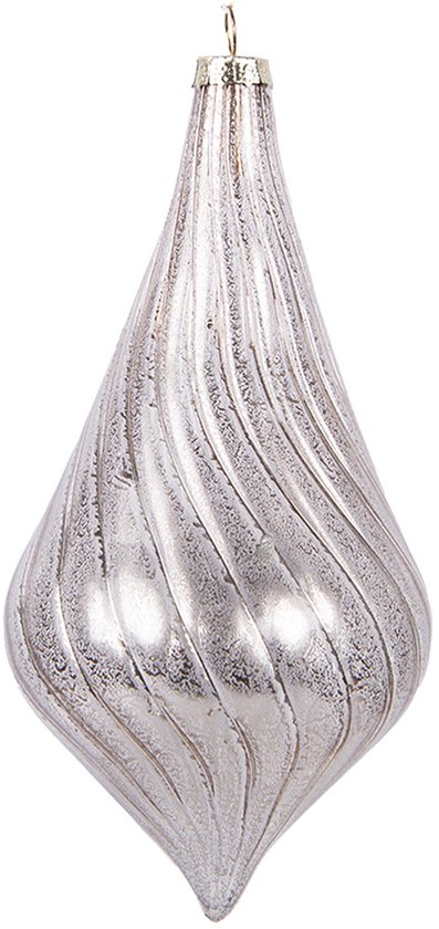 Clayre & Eef Boule de Noël Ø 8×17 cm Couleur argent Verre