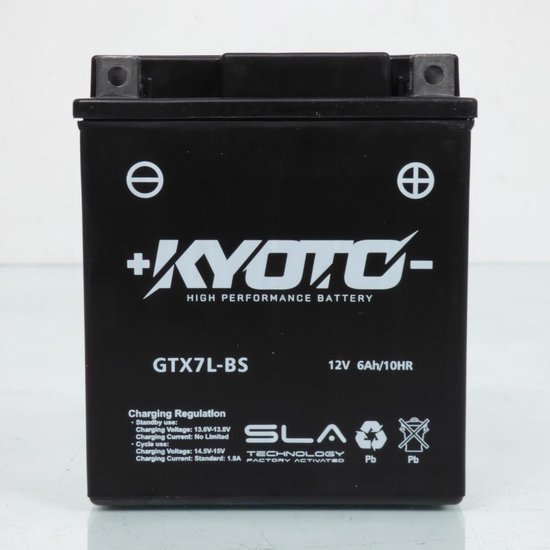 Batterie SLA Kyoto pour Moto Honda 125 Shadow 1999 à 2000 YTX7L-BS / 12V 6Ah Neuf
