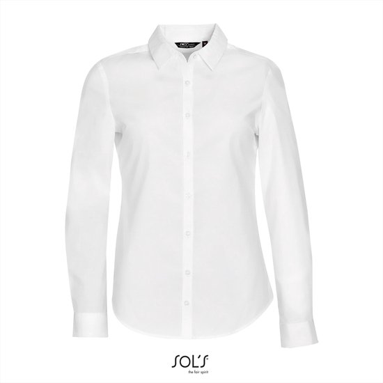 Chemise extensible manches longues femme SOL&rsquo;S Blake L01427 – White – L