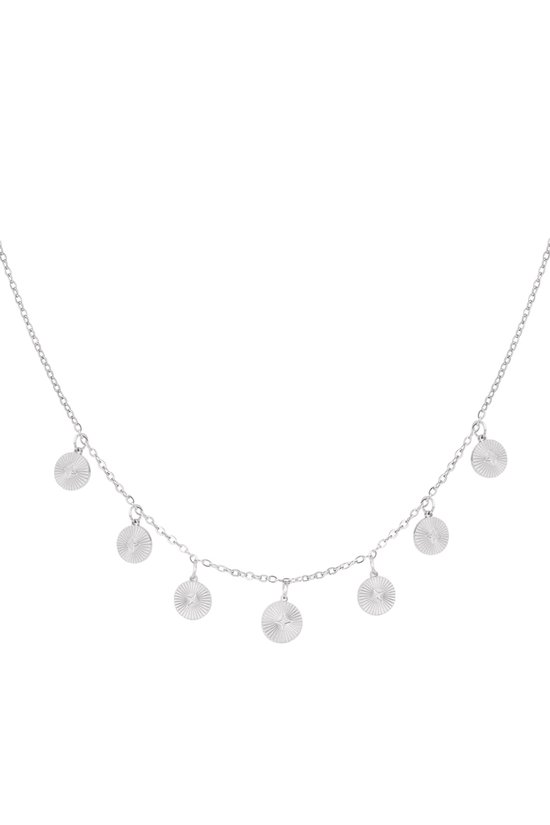 Collier minimaliste avec boules – Yehwang – Collier femme – 39 + 5 cm – Acier inoxydable (ne décolore pas !) – Argent – Collier – Noël – Cadeau de Noël – Fête des Mères – Noël – Cadeau Sinterklaas – Saint-Valentin – Collier en argent