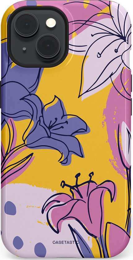 Étui Casetastic Adapté pour Apple iPhone 15 Magsafe – Étui Duo-couche Protecteur Élégant – Art Lys Violet