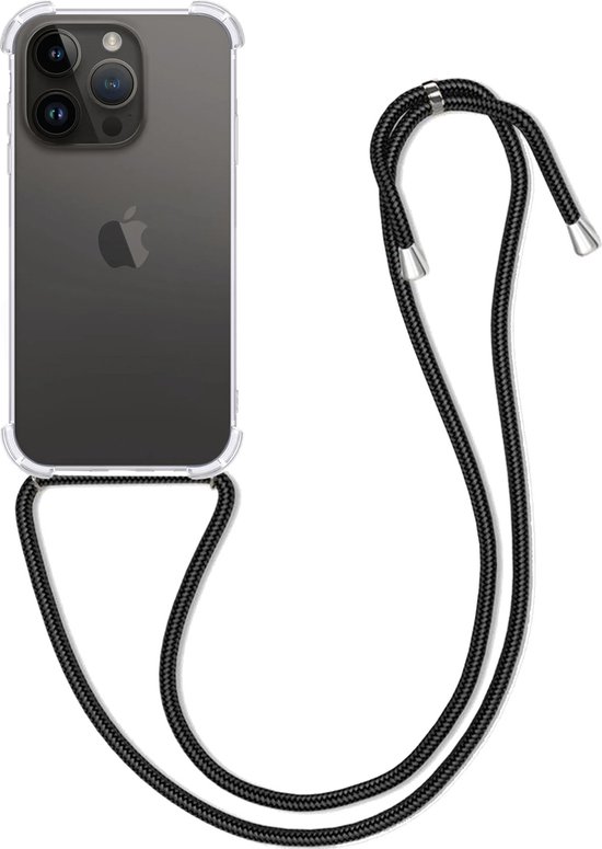 Coque pour iPhone 15 Pro Max, étui résistant aux chocs avec cordon, étui transparent anti-choc avec cordon – Coque pour iPhone 15 Pro Max avec cordon