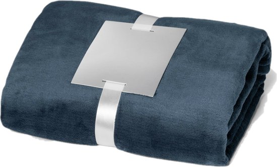 Couverture polaire/plaid bleu 240 grammes polyester 120 x 150 cm