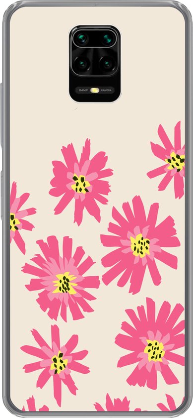 Coque Xiaomi Redmi Note 9 Pro – Fleurs – Motif – Minimalisme – Coque de téléphone en Siliconen