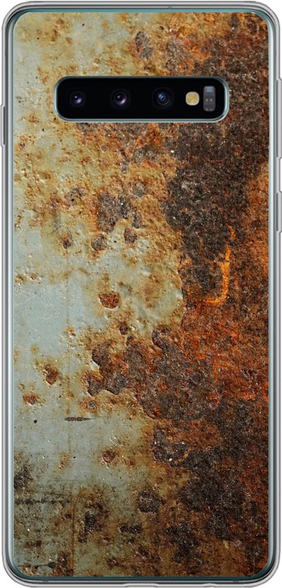 Coque Samsung Galaxy S10 – Tôle Acier – Ancien – Rouille – Siliconen Phone case