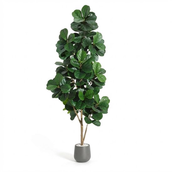 Ficus lyrata artificiel de 210 cm – ficus artificiel réaliste avec pot – plantes artificielles sur pied pour décoration intérieure maison bureau salon – cadeau de pendaison de crémaillère