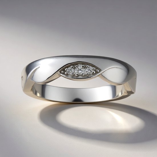 Cavill – Bague en argent 925 Sterling – Zircone tanzanienne 0,041 ct au total – Design moderne, sertissage à griffes rond brillant, bijou élégant pour femme