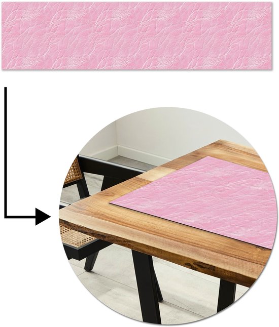 Chemin de table 200×50 cm – Tapis de table vinyle Rose – Cuir de crocodile – Brillant – Décoration de table – Ornement de table – Décoration de cuisine – Ornement de table