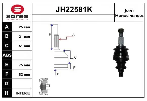 Jeu de joints, arbre de transmission SNRA JH22581K