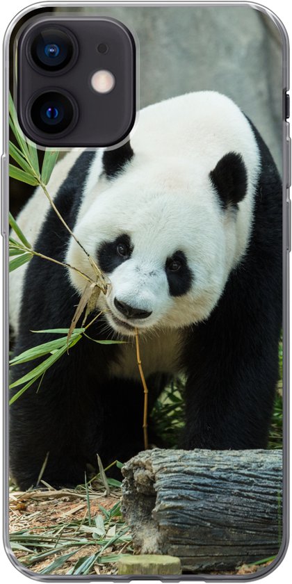 Coque iPhone 12 – Panda – Tronc d&rsquo;arbre – Grotte – Siliconen