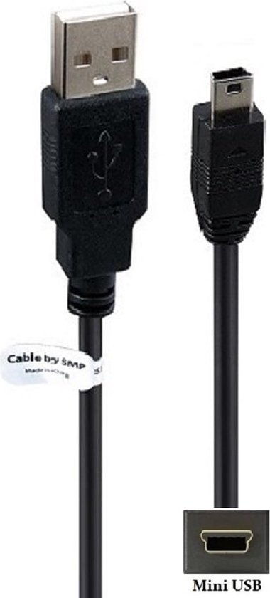 Câble Mini -USB OneOne de 1,5 m. Câble de chargement robuste. Cordon du câble de chargement. Convient également à TomTom ONE Europe, ONE Europe 31, ONE IQ Routes, ONE New Edition, ONE Regional, ONE XL