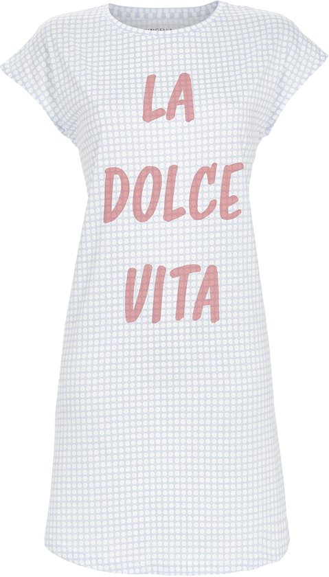 Chemise de nuit bleue à pois ludiques – Bleu – Taille – 38