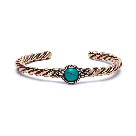 Bracelet torsadé en pierre turquoise
