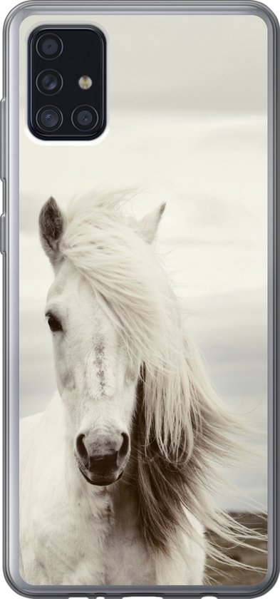 Coque Samsung Galaxy A52 5G – Cheval – Plage – Lune – Siliconen