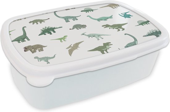Boîte à pain Wit – Boîte à lunch – Boîte à lunch – Chambre d&rsquo;enfant – Dinosaurus – Wit – Garçons – Filles – Enfants – 18x12x6 cm – Adultes – Cadeau Sinterklaas – Distribution de cadeaux pour enfants – Cadeaux chaussures Sinterklaas