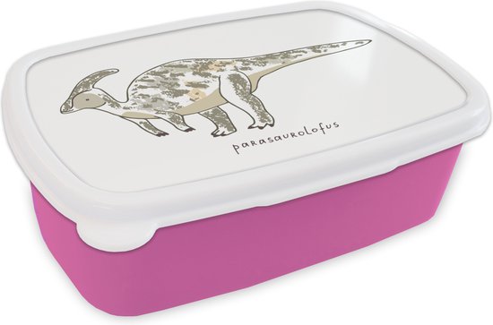 Boîte à lunch Rose – Boîte à lunch – Boîte à pain – Chambre d&rsquo;enfant – Parasaurolofus – Dinosaurus – Garçons – Filles – Enfant – 18x12x6 cm – Enfants – Fille