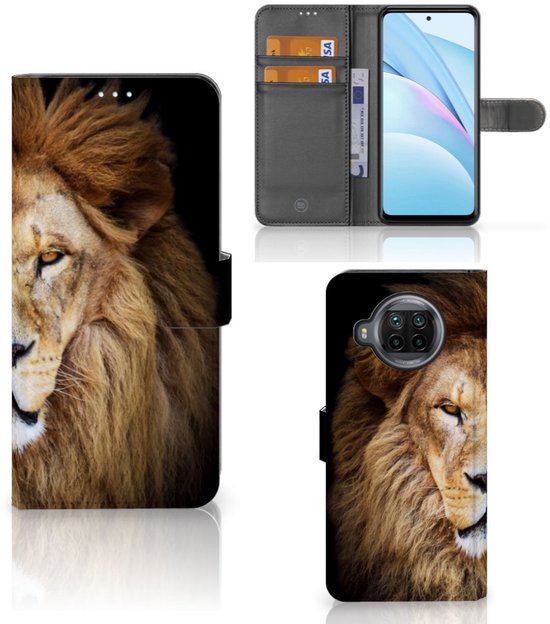 Coque Téléphone Xiaomi Mi 10T Lite Housse en Cuir Etui de Protection pour Lion