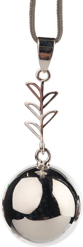Babylonia – Bola – collier de grossesse – avec cordon – Design Argent avec pendant feuilles