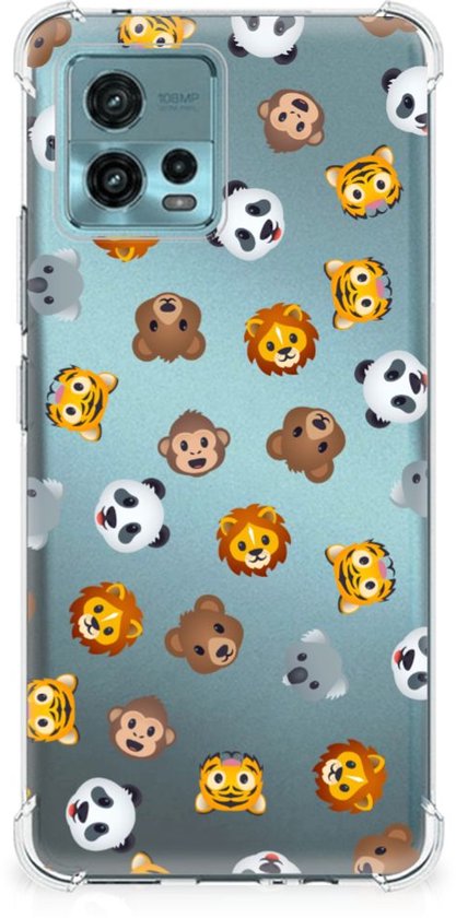 Coque en silicone transparente adaptée à Otorola Moto G72 Emojis Animaux