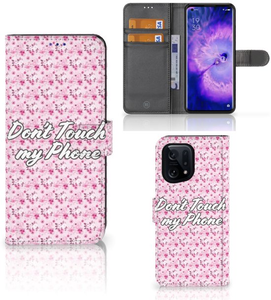 Bookcase OPPO Find X5 Case Flowers Pink DTMP