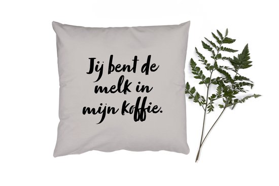 Coussins décoratifs – Oreillers Salon – 40×40 cm – Taupe – Tu es le lait dans mon café – Citation