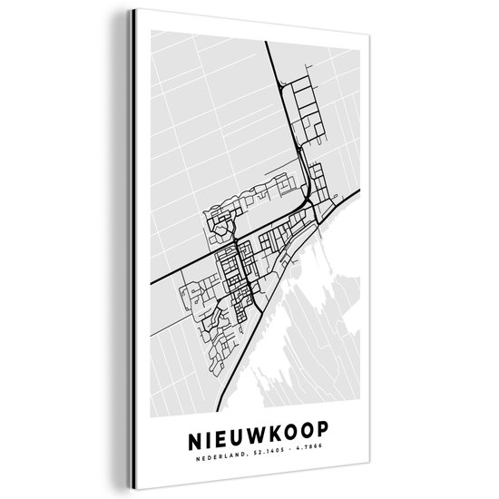 Décoration murale Métal – Peinture Aluminium Industriel – Carton – Nieuwkoop – Zwart – Wit – 60×90 cm – Dibond – Photo sur aluminium – Décoration murale industrielle – Pour le salon/chambre
