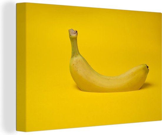 Banane casse le fond jaune liquide Toile 30×20 cm – petit – Tirage photo sur toile (Décoration murale salon / chambre)