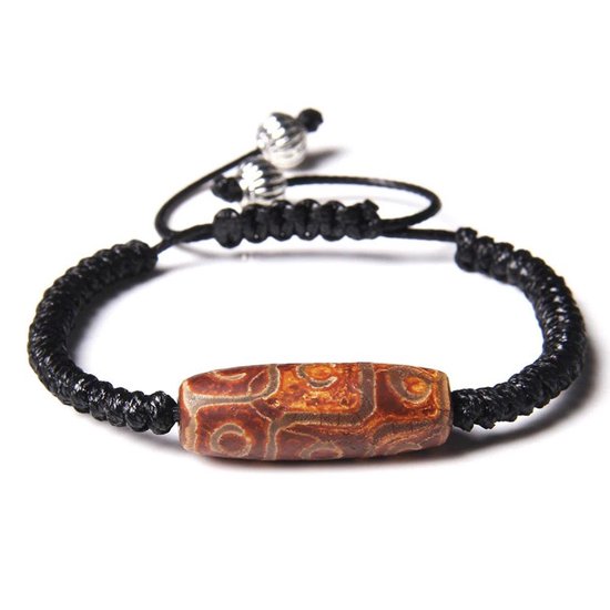 Bracelet Sorprese – Charm – bracelet homme – cuir – noir/marron – tressé – réglable – unisexe – cadeau – Modèle H